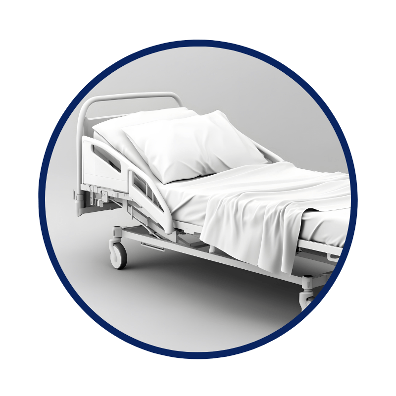 Equipamiento hospitalario profesional para clínicas y hospitales. Mobiliario médico resistente, funcional y certificado para uso clínico.